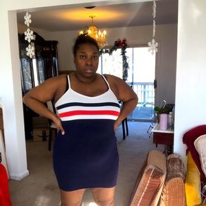 Spaghetti strap knot mini dress